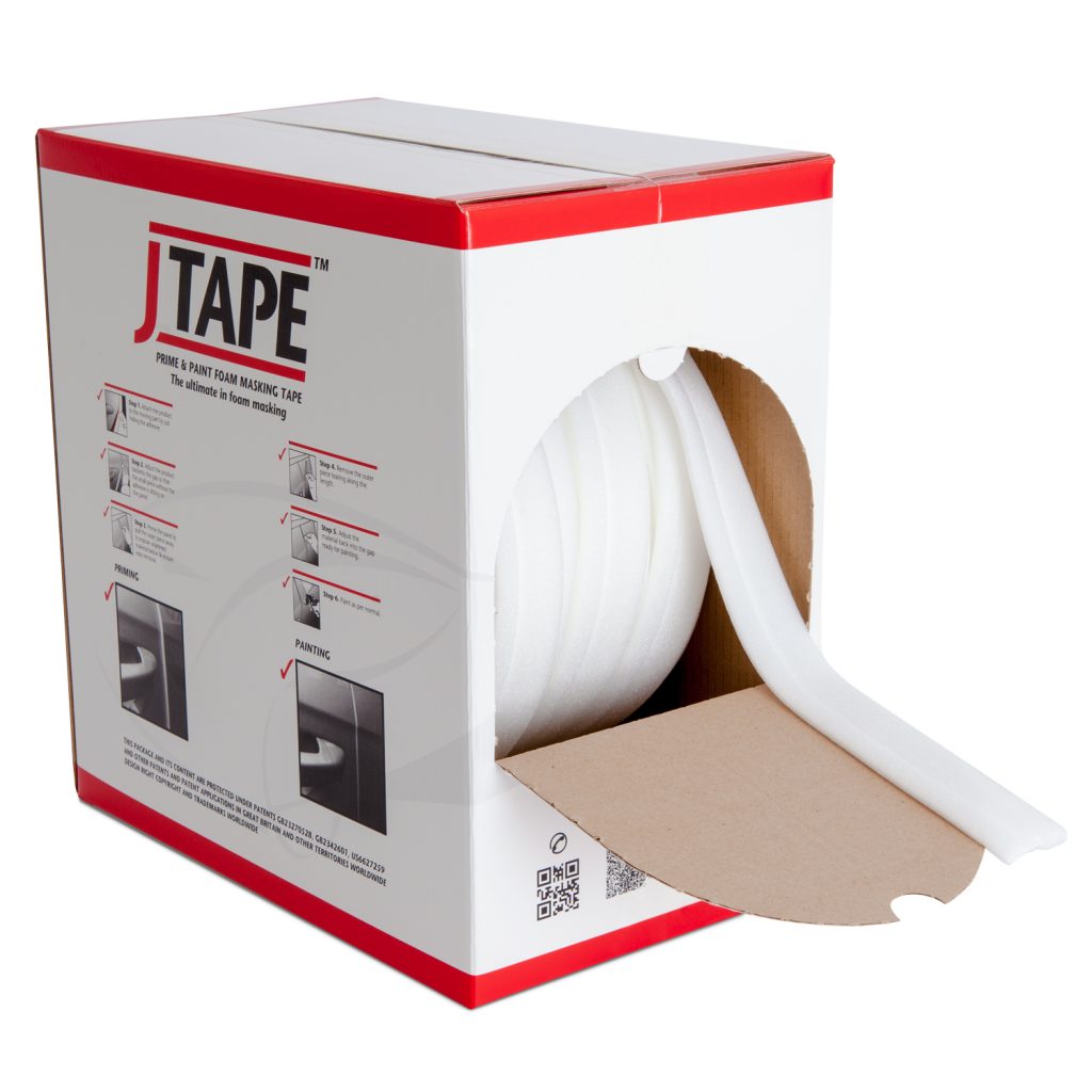 thumbnail image 2 of J Tape Smooth Soft Edge Foam Masking Tape – 13mm X 50m (2 Boxes) – White, UK Made 2 of 3